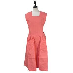 Dilly Uniform Pinafore Size 42 US L Salmon Pink Dress Overlay Retro Made in USA